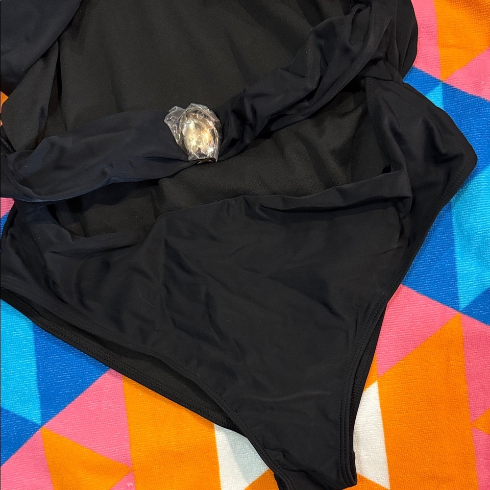 Stylish Black women’s One Piece Swimsuit - Picture 3 of 8